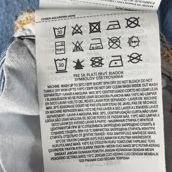 MANGO Maternity Jeans Sz 6 Blue Straight Leg Over-The-Belly Cropped Light Wash - Picture 14 of 16